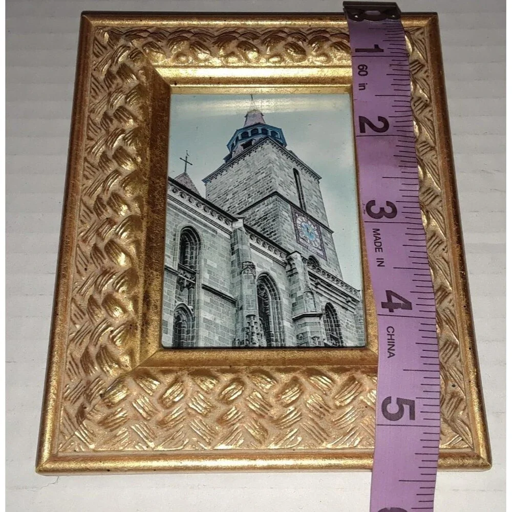 Vintage Picture Frame 2 X 3 Ornate Gold Frame Small Tier Tray Prop